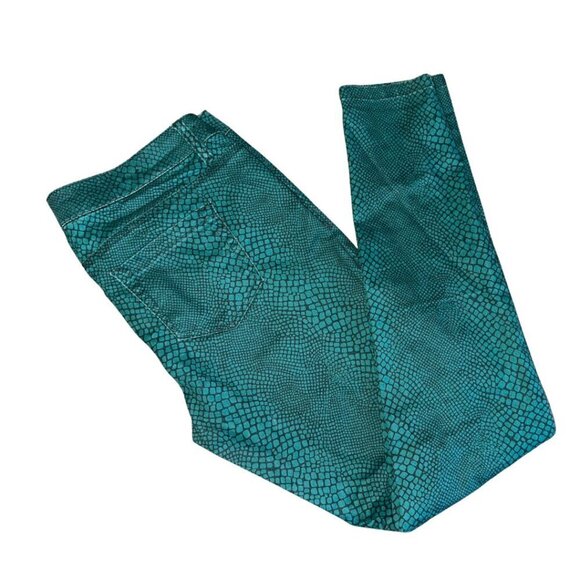 Green Snakeskin Colored Skinny Jeans Tinseltown Size 9 Women's - Picture 1 of 13